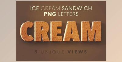 Ice Cream Sandwich – 3D Lettering CreativeMarket - 7546576