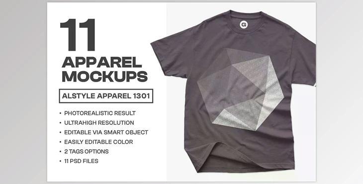 Alstyle Apparel 1301 T-Shirt Mockups