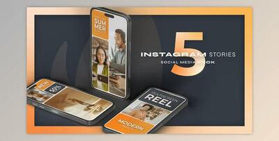 Instagram Multiscreen Vertical Reel Orange (Videohive 50817820) - AE Project