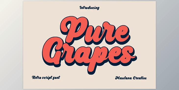 Pure Grapes Retro Cursive Font CreativeMarket 7040860