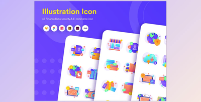 Icon Package for finance, Data Security and E-commerce