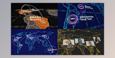 World Map Kit v2 (Videohive 20592273) - AE Project