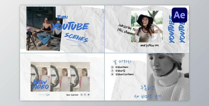 Torn Paper Social Media Slides for After Effects (Videohive 47406994) - AE Project