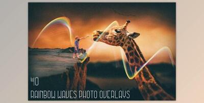 40 Rainbow Waves Photo Overlays By Eldamar Studio