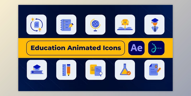 Education Animated Icons (Videohive 50238875) - AE Project