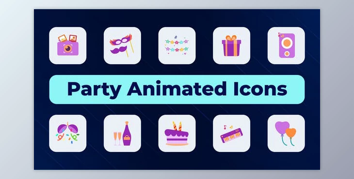 Party Animated Icons (Videohive 51916114) - AE Project