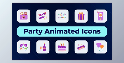 Party Animated Icons (Videohive 51916114) - AE Project