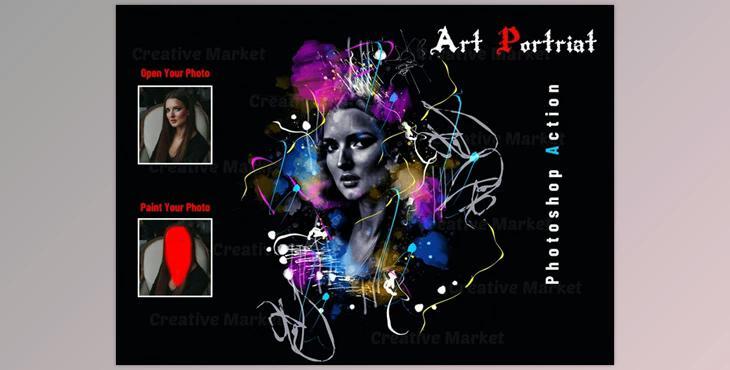 Art Portrait Photoshop Action CreativeMarket-6569458