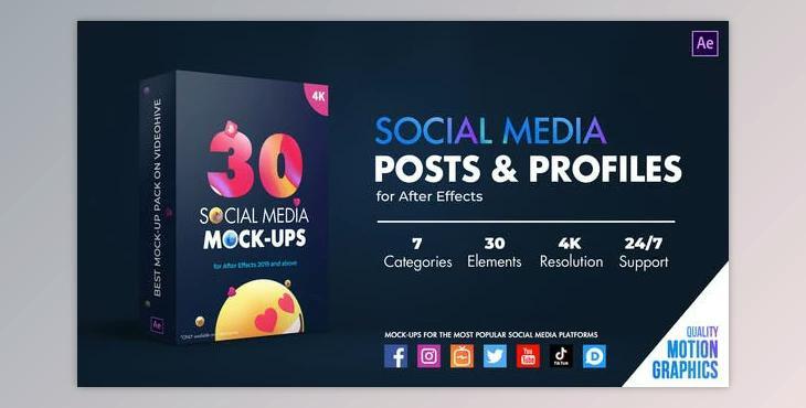 Social Media Posts & Profiles (Videohive 35497768) - AE Project