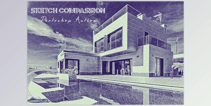 Sketch Compassion Photoshop Action CreativeMarket - 7371996