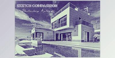 Sketch Compassion Photoshop Action CreativeMarket - 7371996