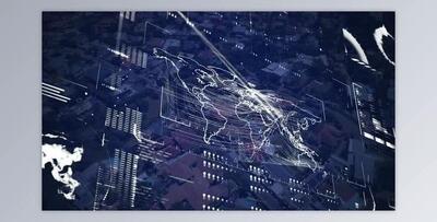 Data processing on blue background (Videohive 30216152)