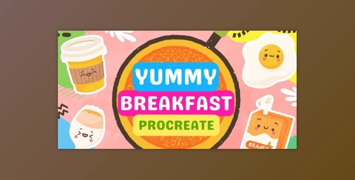 Rise and Dine: Drawing Cute Kawaii Breakfast Food Friends in Procreate