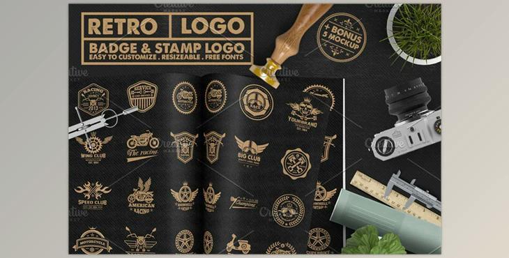 Race Badge & Stamp Logo & 5 Mockup CreativeMarket-2345984 (XMP)