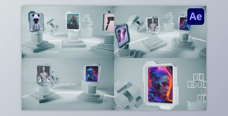 NFT Gallery Cards Presentation for After Effects (Videohive 47168872) - AE Project