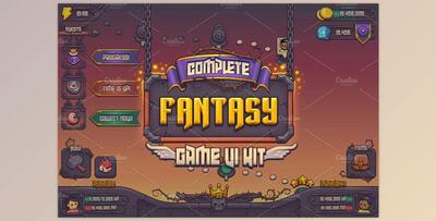 Complete Fantasy Game UI kit CreativeMarket-959421