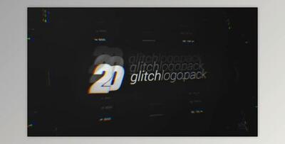 20 Glitch Logo Intro Reveal Pack (Videohive 26862472)