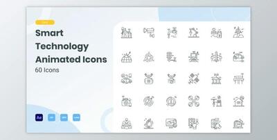 Animated Smart Technology Line Icons (Videohive 29704146) - AE Project