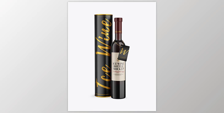 Antique Green Glass Red Wine Bottle With Tube Mockup 79213 TIF