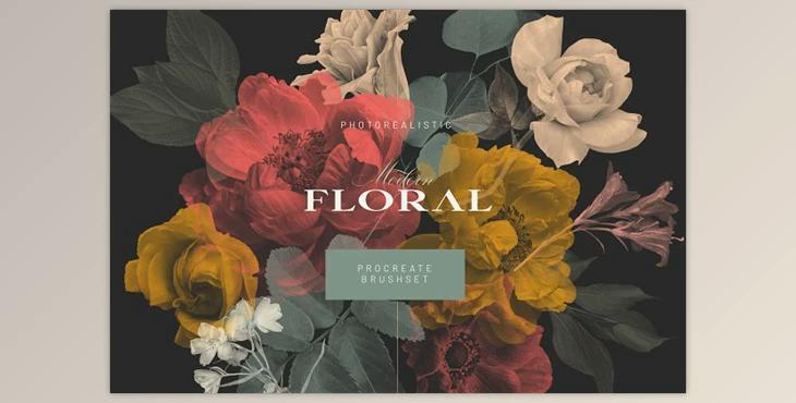 Creativemarket – Modern Floral Procreate Stamp Brush Kit