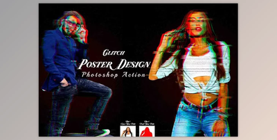 Glitch Poster Design Ps Action - 92070729