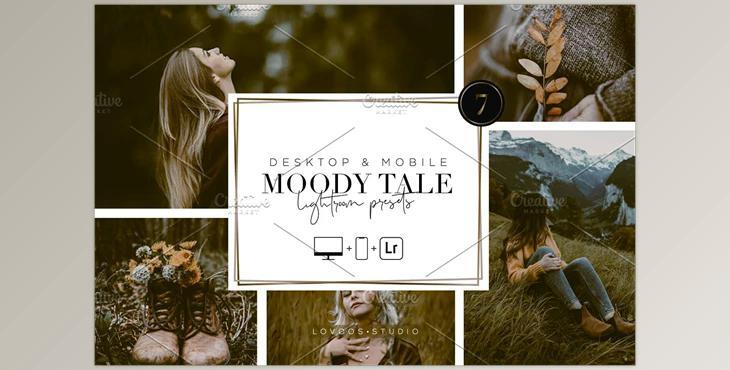 MOODY TALE – Lightroom Presets CreativeMarket-5667429 (XMP, DNG, LRTEMPLATE)