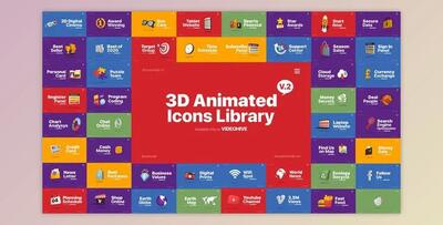 3D Animated Icons Library (Videohive 25620968)