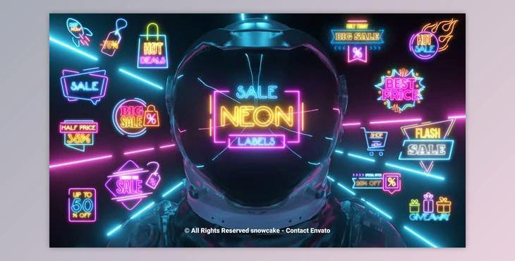 Sale Labels Neon (Videohive 51603872) - AE Project