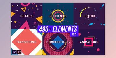 Shape and Motion Animated Elements Pack (Videohive 19437956) - AE Project