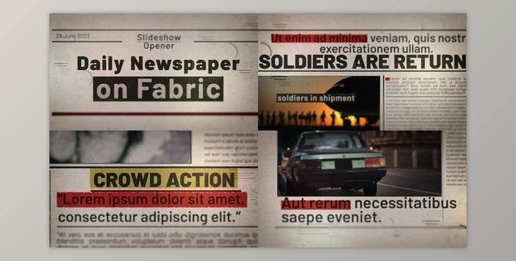 Daily Newspaper on Fabric Premiere Pro (Videohive 43387898)