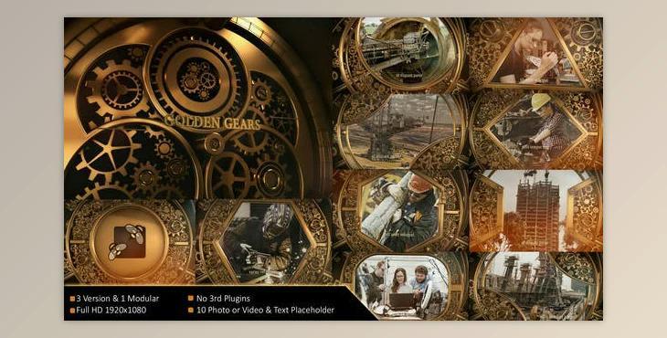 Golden Gears Slideshow & Intro (Videohive 40049958) - AE Project