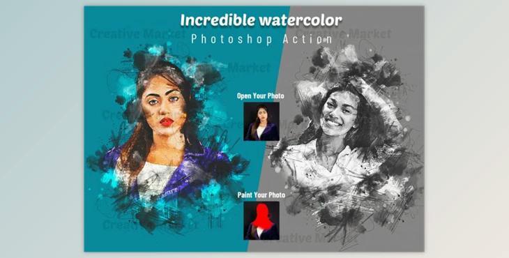 Incredible Watercolor PS Action By Studio Retouch