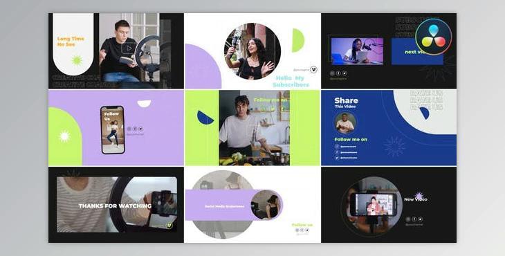 Youtube Creative Endscreens for DaVinci Resolve (Videohive 49853645)