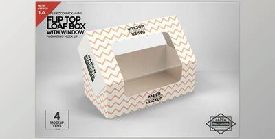 Flip Top Loaf Box Packaging Mockup CreativeMarket-5357944