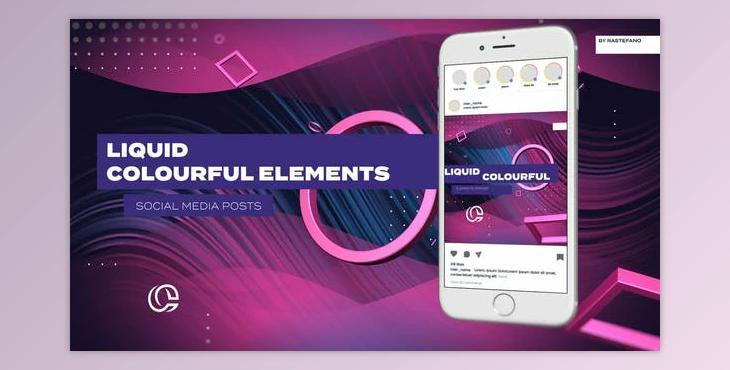 Liquid and Colourful Elements Posts (Videohive 38710528)