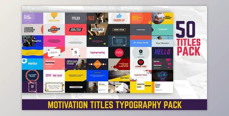 Motivation Titles Typography Pack (Videohive 23768979) - AE Project