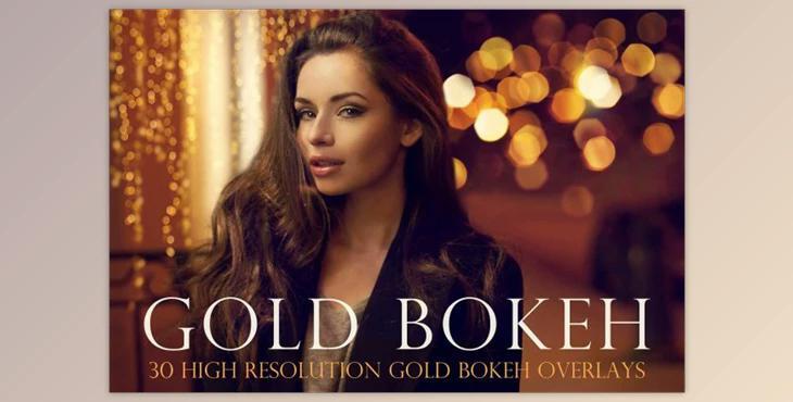 Gold bokeh overlays