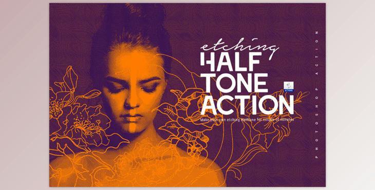 InventActions – Etching Halftone Photoshop Action