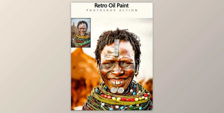 Retro Oil Paint – Photoshop Action By AntuCreation