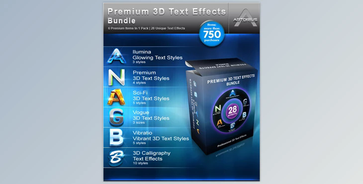 Premium 3D Text Effects Bundle Graphicriver 213782