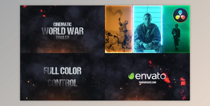 Cinematic World War Trailer for DaVinci Resolve (Videohive 47744195)
