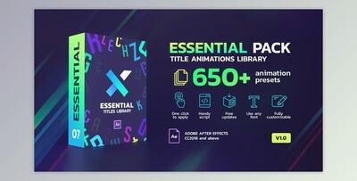 TypeX - Essential Pack: Title Animation Presets Library (Videohive 25736756) - AE Project