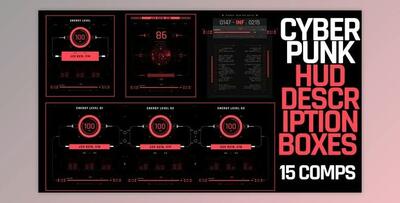 Cyberpunk Hud Description Boxes (Videohive 39654279) - AE Project