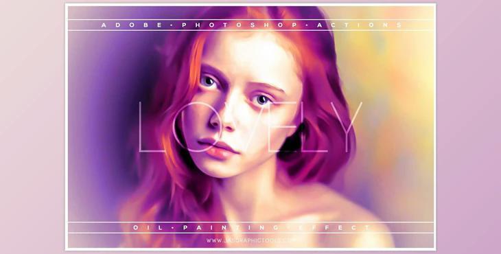 Lovely Oil Painting Effect Actions CreativeMarket-5430931