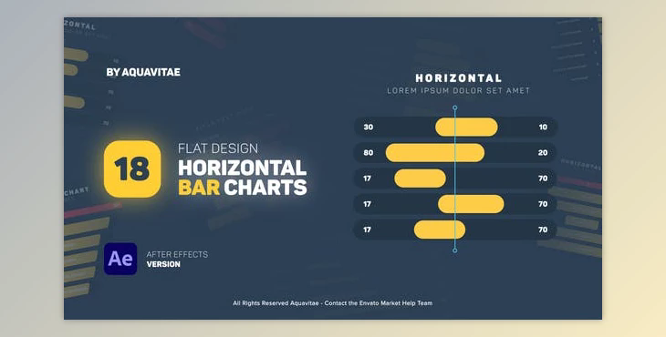 Flat Design Horizontal Bar Charts (Videohive 35825515) - AE Project
