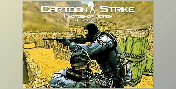 CartoonStrike Photoshop Action CreativeMarket-5431268
