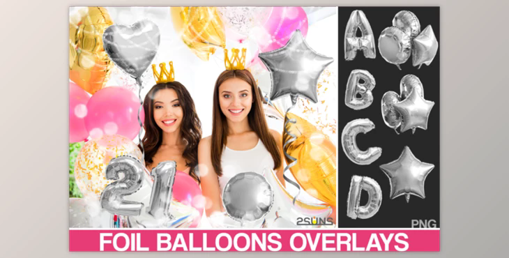 Foil Number Alphabet Balloon Overlay