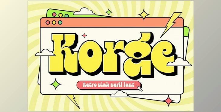 Korge - Retro Bold Slab Serif Logo Font