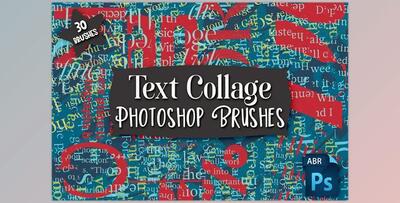 Text Collage Photoshop Brushes Creative Market - 5778660