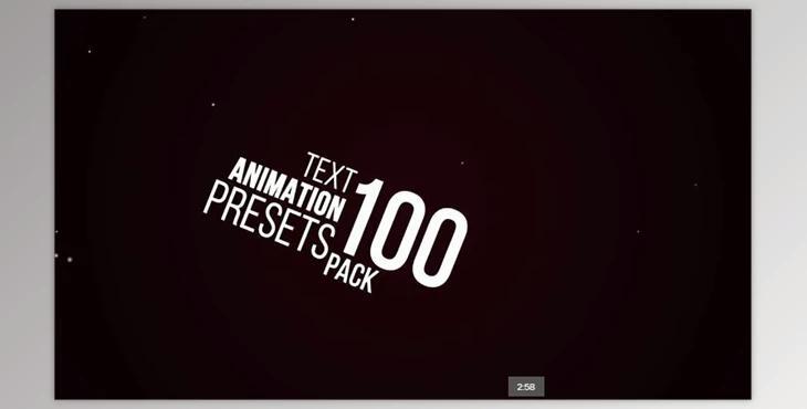 100 Text Animation Pack (Motionarray 99043) - AE Project